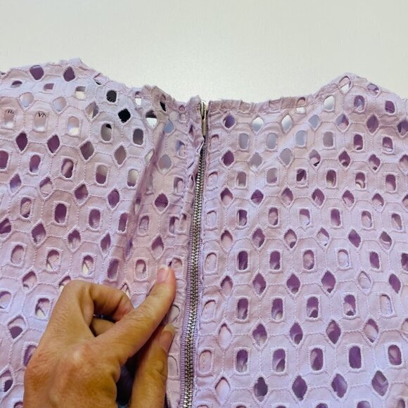 NWT Banana Republic Dress Lace Eyelet Peplum Lavender Pruple Violet Plus Spring - Picture 8 of 15